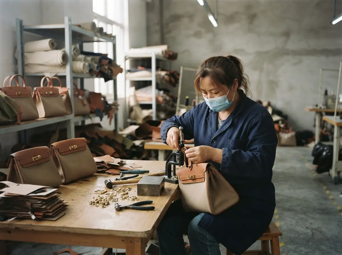 Hardware and trims storage for custom bag manufacturing